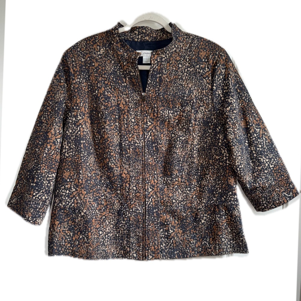 CJ Banks Women's Black and Brown Patterned Blazer